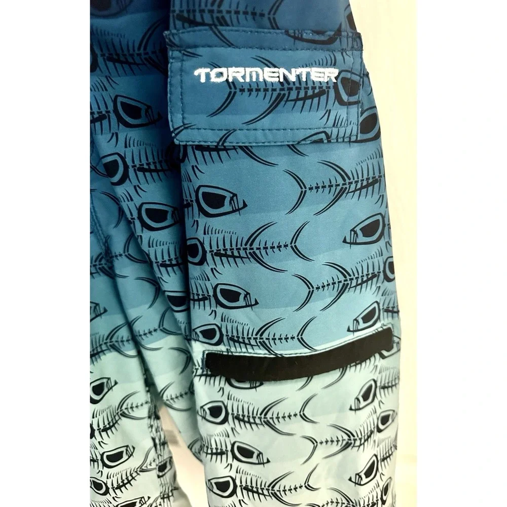 Tormenter Men's M Blue Fish Print Board Shorts Swim Trunks Swimwear